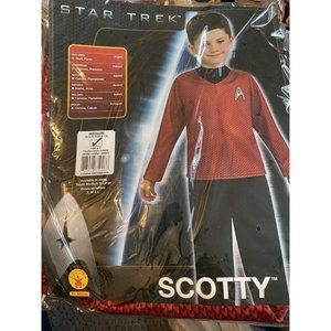 Star Trek Movie Scotty Red Shirt Costume - Child Size Medium 8-10 nwt Rubies